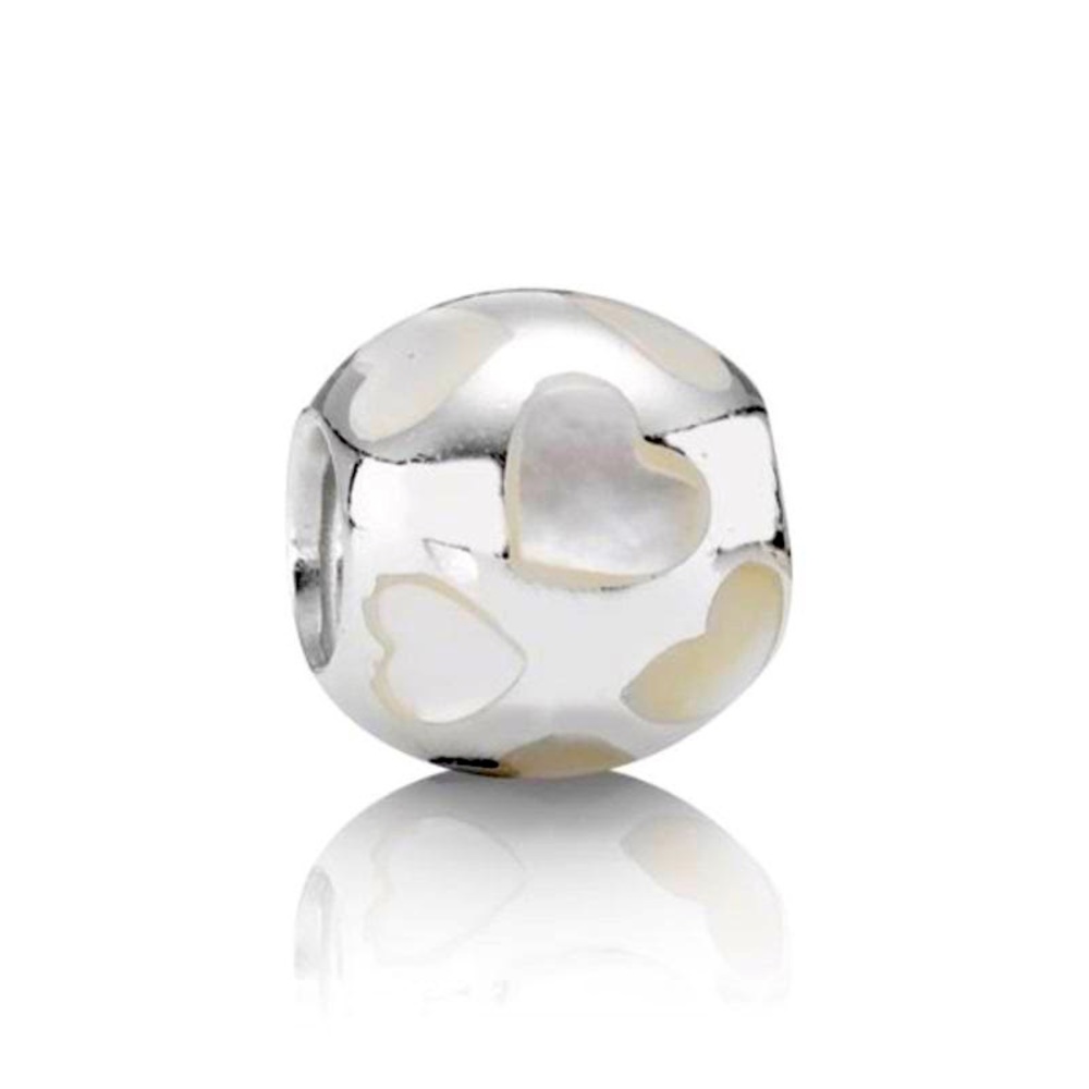 RETIRED Authentic Pandora Hearts Mother of Pearl Charm